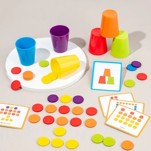 Multicolours Classification Stacking Cups Challenging Game