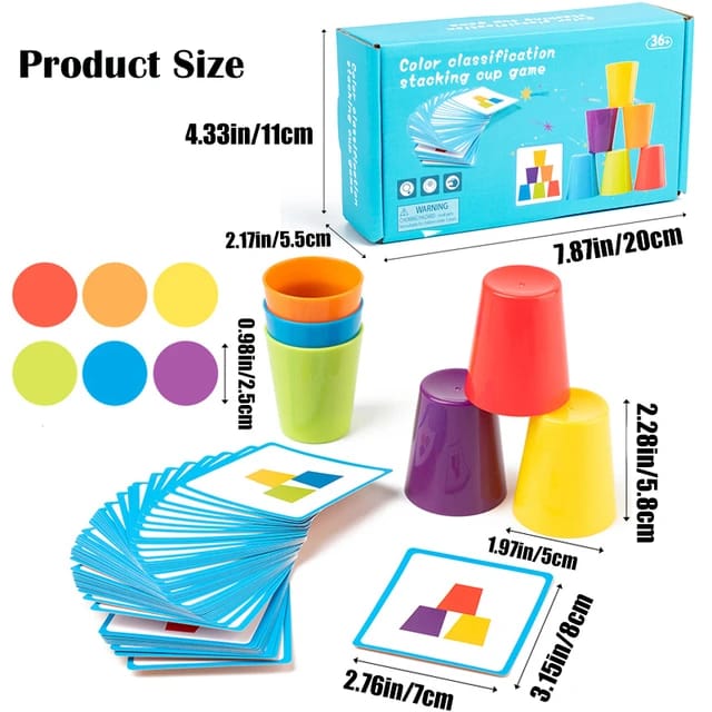 Multicolours Classification Stacking Cups Challenging Game