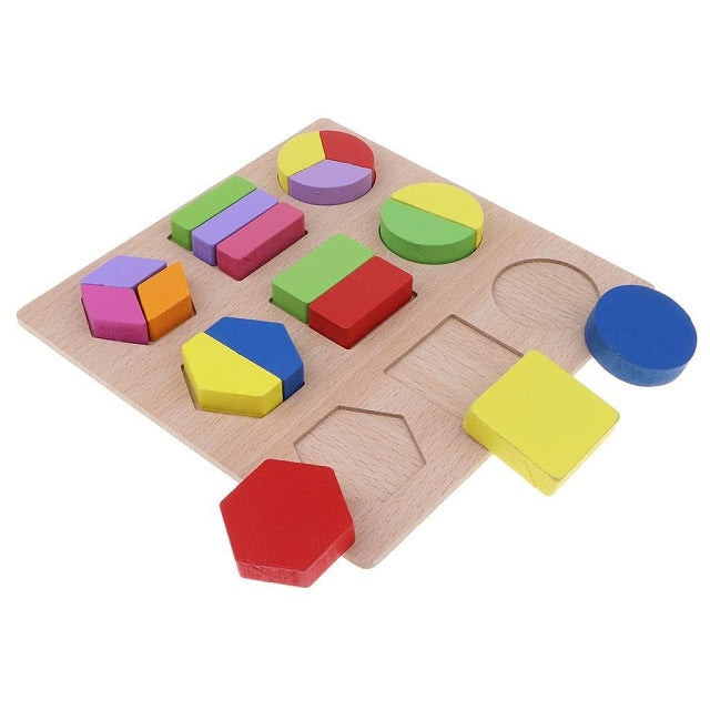 Wooden Geometric Shapes Pairing Puzzle Sorting Board