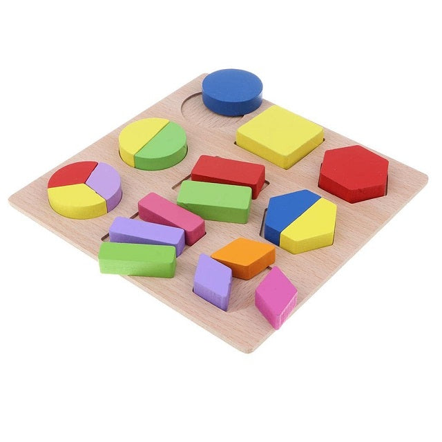 Wooden Geometric Shapes Pairing Puzzle Sorting Board