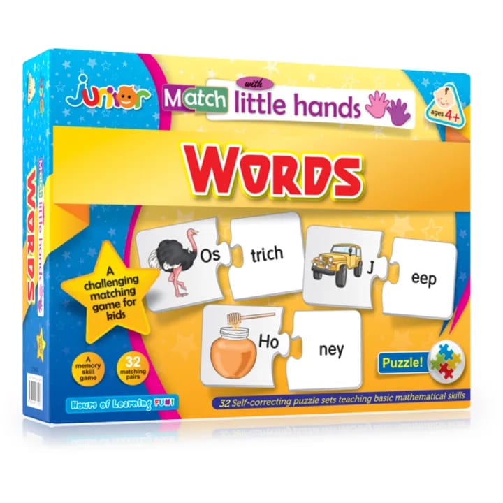 Match With Little Hands Learning Activity Words Puzzle