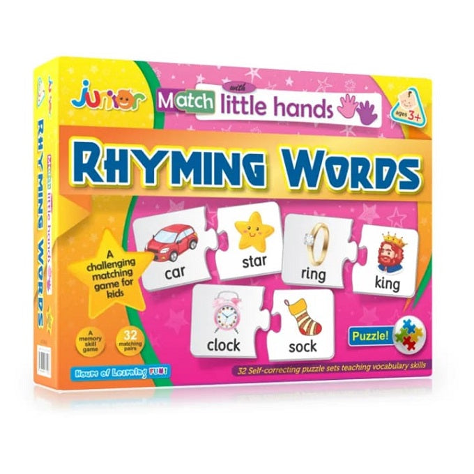 Match With Little Hands Learning Activity Rhyming Words Puzzle