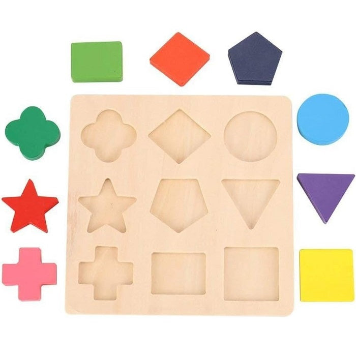 Wooden Multicolour Shape Matching Puzzle Sorting Board