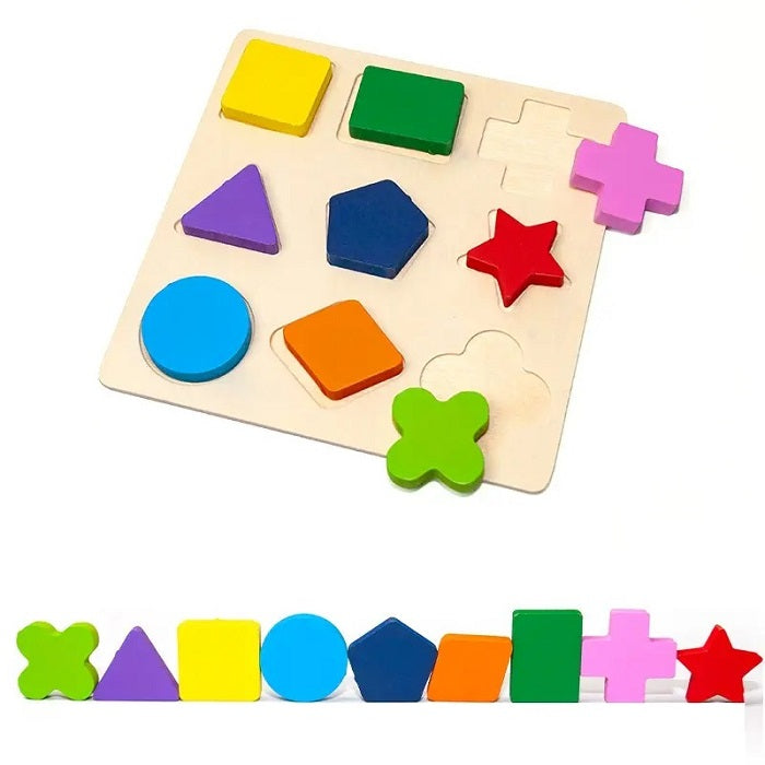 Wooden Multicolour Shape Matching Puzzle Sorting Board