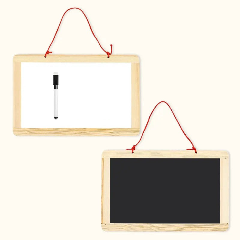 Wooden Double Sided White & Black Writing & Drawing Board