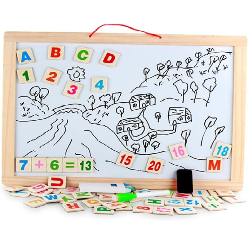 Wooden Double Sided White & Black Writing & Drawing Board