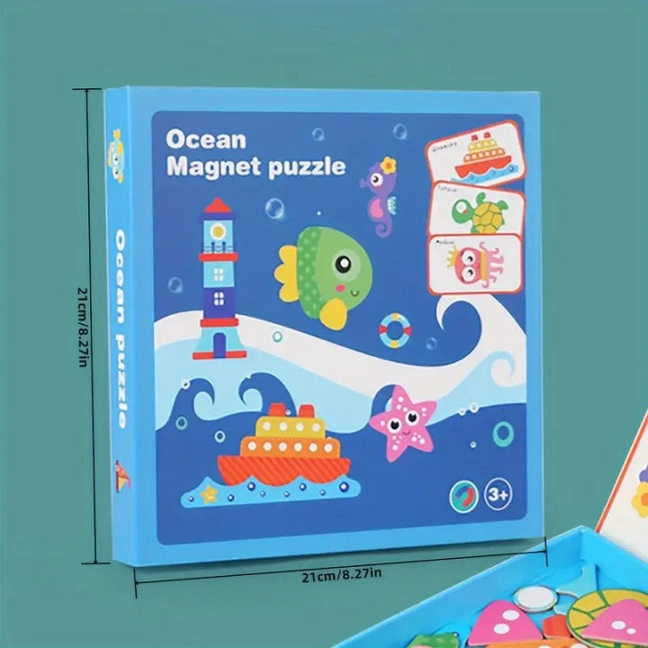 Wooden Magnetic Ocean Puzzles Creative Set