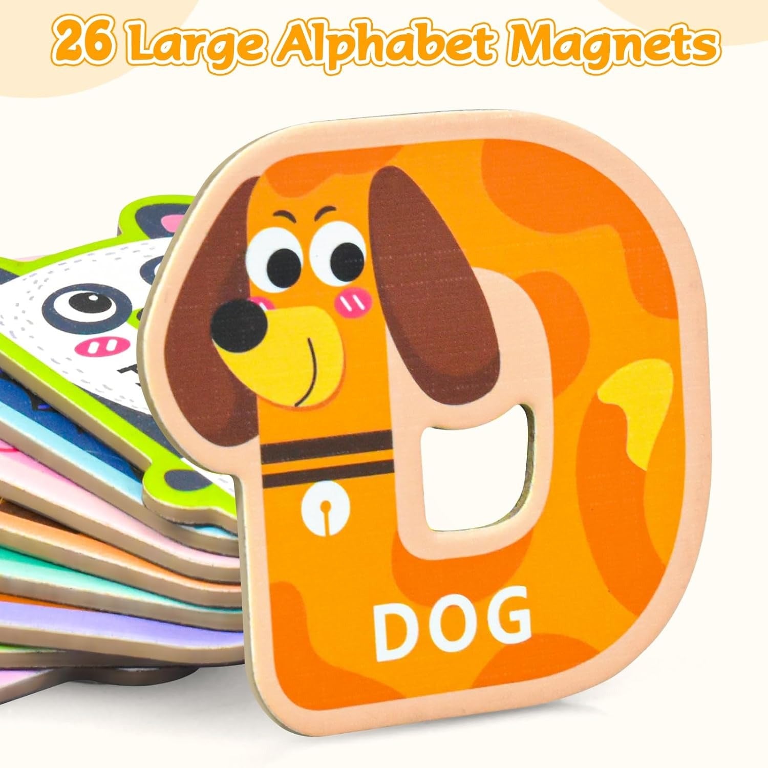 Wooden Magnetic Animal Theme Capital English Alphabets Set