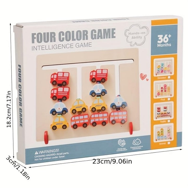 Wooden Double-sided Colours & Fruits Matching Activity Board