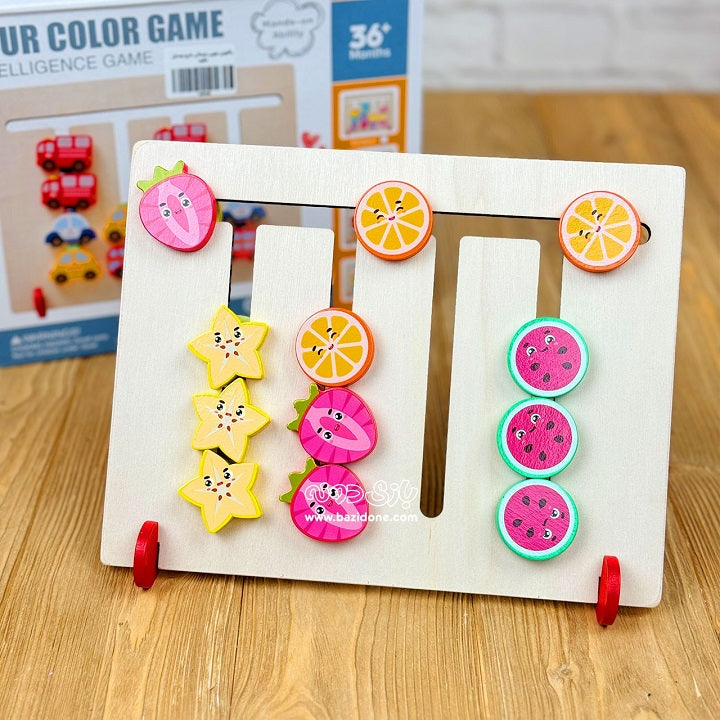 Wooden Double-sided Colours & Fruits Matching Activity Board