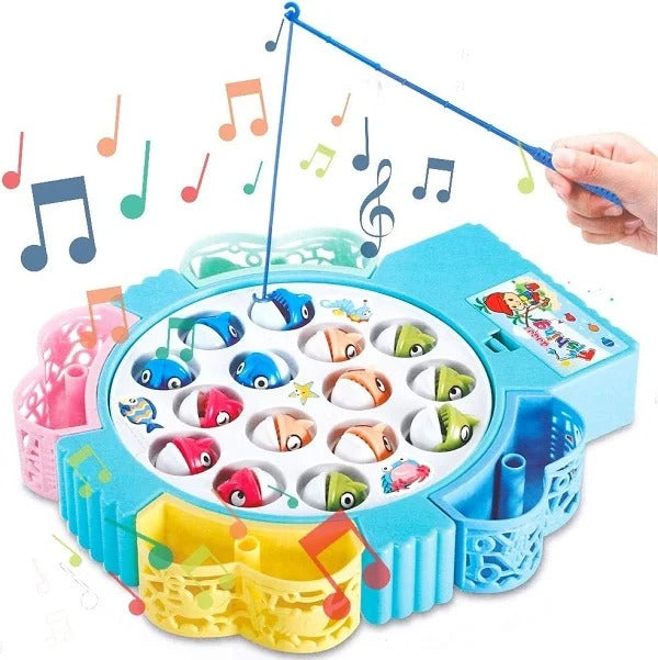 Musical Electric Fishing Game With 15 Fish & 4 Fishing Rods