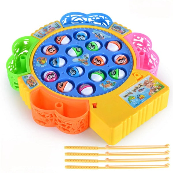 Musical Electric Fishing Game With 15 Fish & 4 Fishing Rods