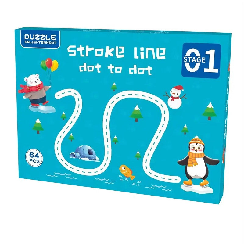 Reusable Stroke Line Dot To Dot Tracing Book-64 Pages