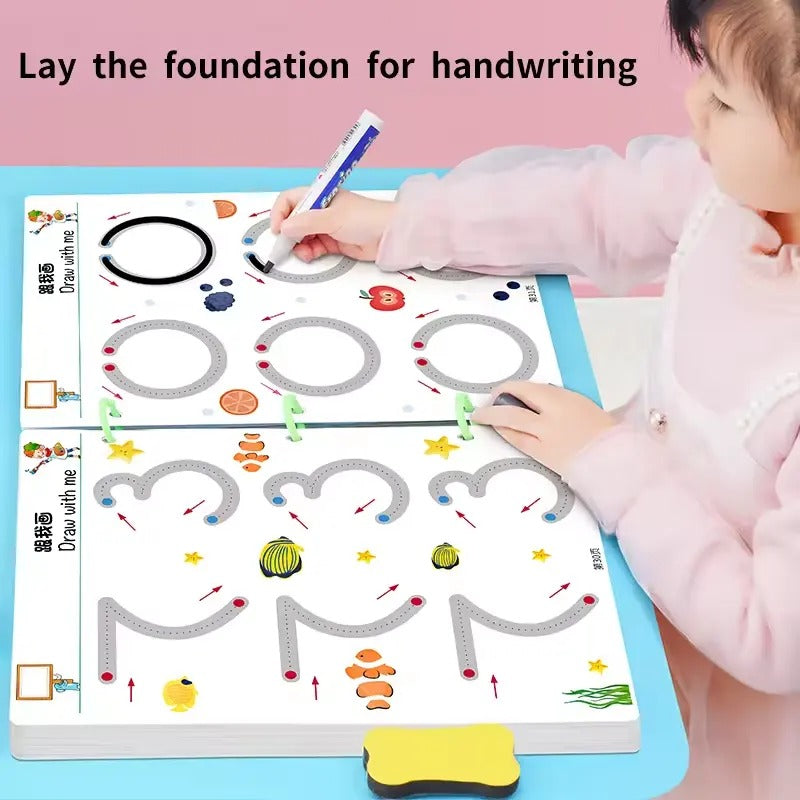 Reusable Stroke Line Dot To Dot Tracing Book-64 Pages