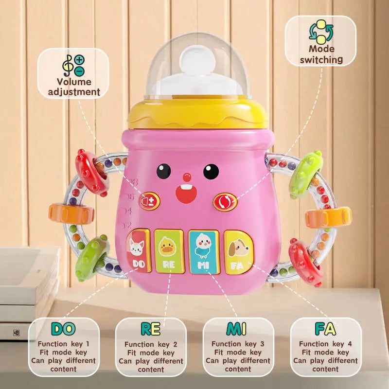 Musical Feeding Bottle With Teether & Rattles