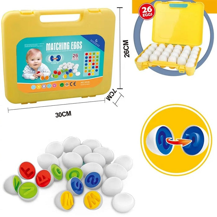 Matching Capital English Alphabets 26 Eggs Tray Set