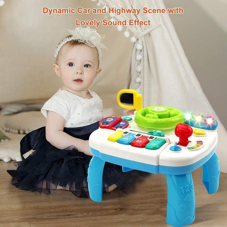 Musical Car Steering Wheel Pretend Play Set With Lights & Piano