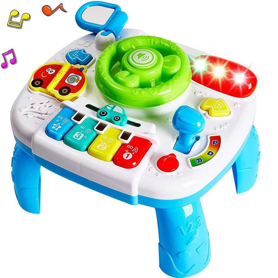 Musical Car Steering Wheel Pretend Play Set With Lights & Piano