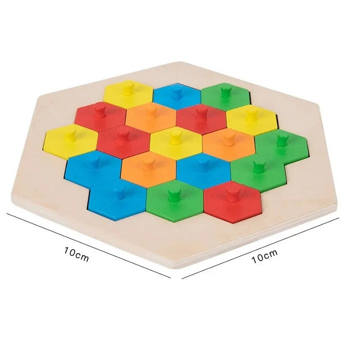 Wooden Honeycomb Shape Puzzles 2 Players Challenge Games