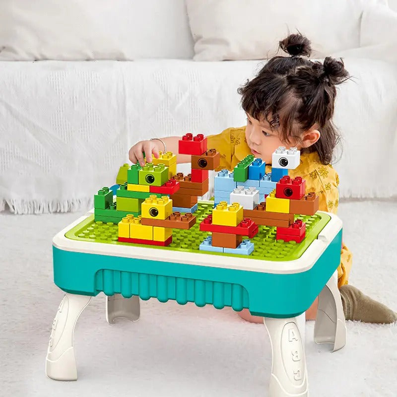 2 in 1 Creative Building Block Puzzle & Drawing Board Table