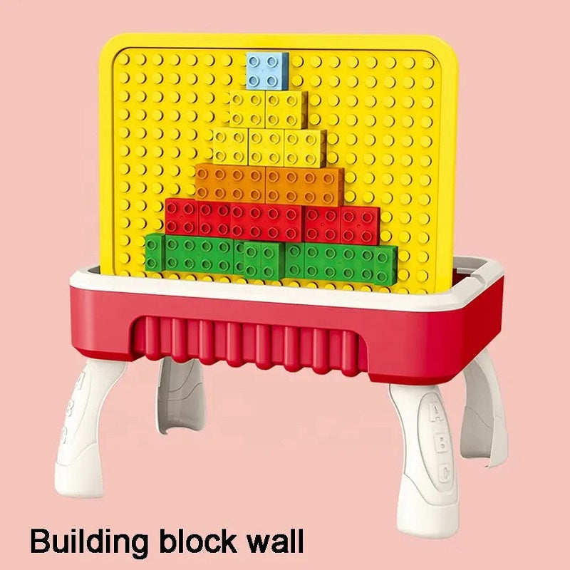 2 in 1 Creative Building Block Puzzle & Drawing Board Table