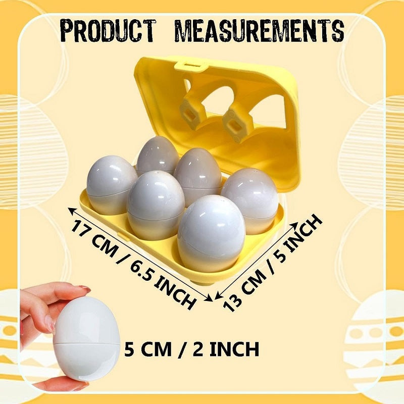 Matching Colors & Shapes Smart 6 Eggs Tray Set