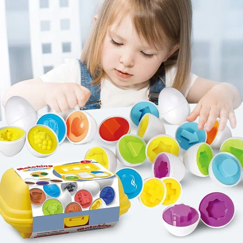 Matching Colors & Shapes Smart 6 Eggs Tray Set