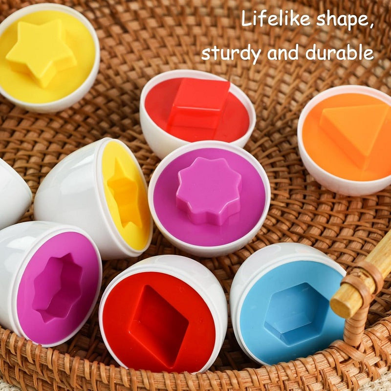 Matching Colors & Shapes Smart 6 Eggs Tray Set