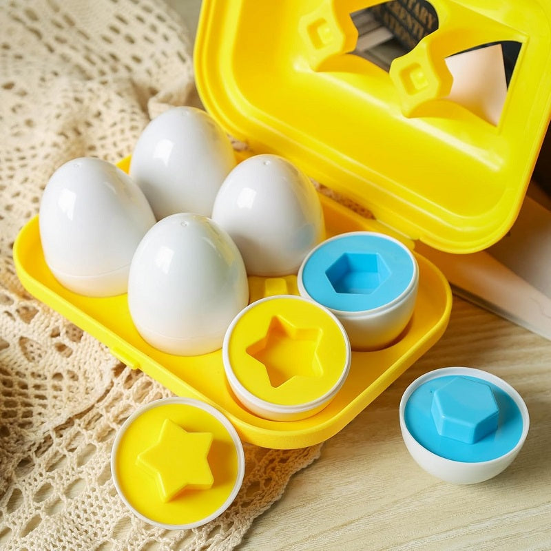 Matching Colors & Shapes Smart 6 Eggs Tray Set