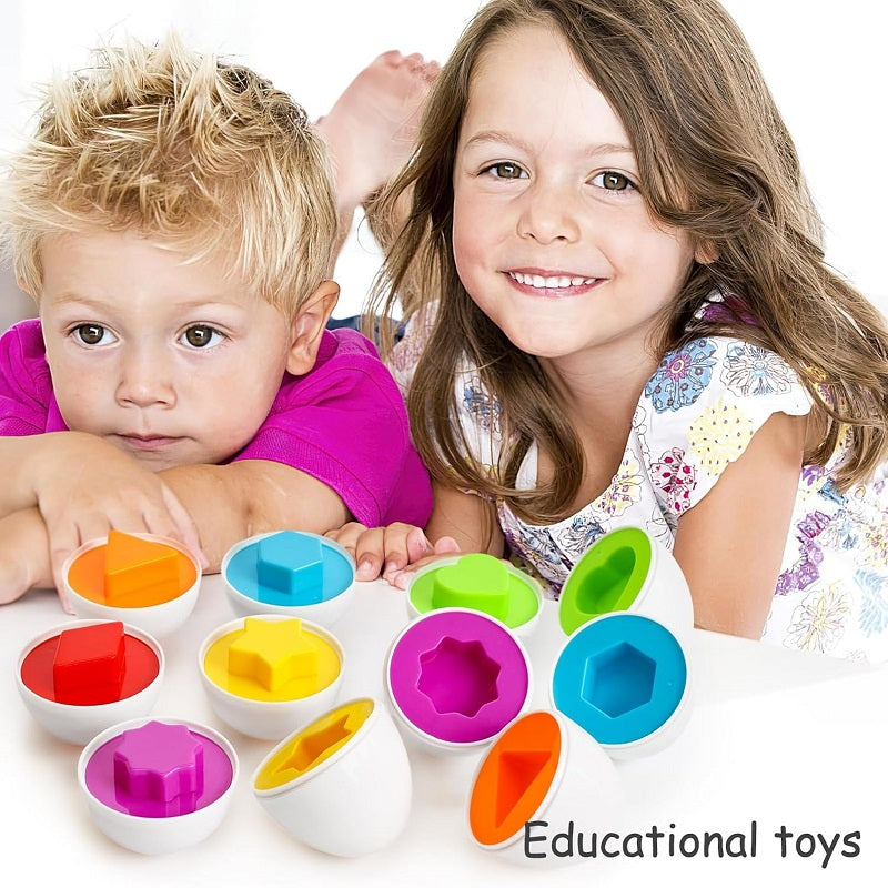 Matching Colors & Shapes Smart 6 Eggs Tray Set