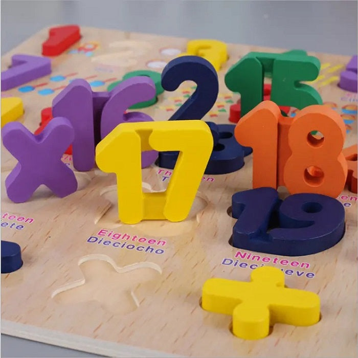 Wooden 3D Multicolour 1-20 Numbers With Signs Jumbo Sorting Board