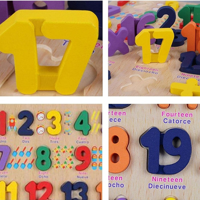 Wooden 3D Multicolour 1-20 Numbers With Signs Jumbo Sorting Board