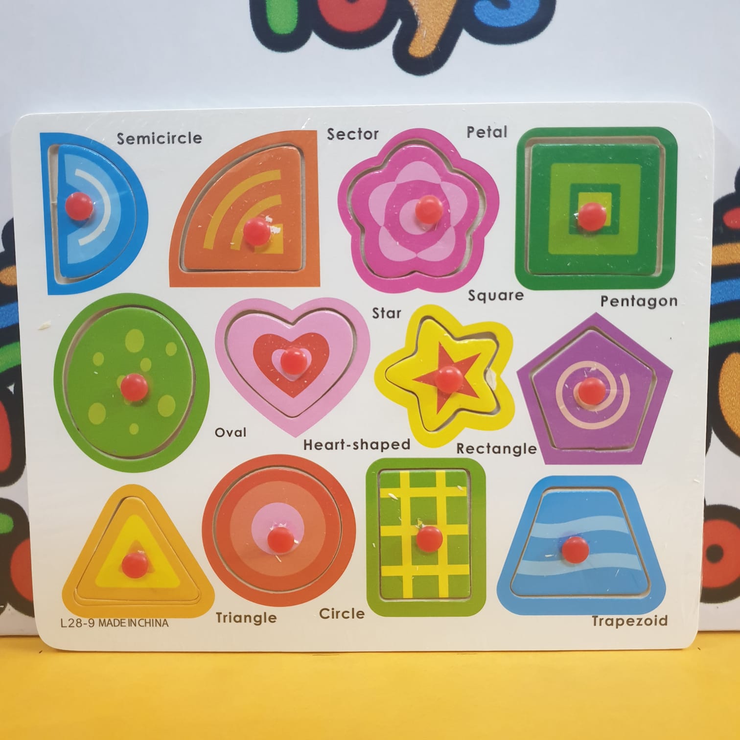 Wooden Shapes Peg Puzzle Pin Boards – MGT Toys