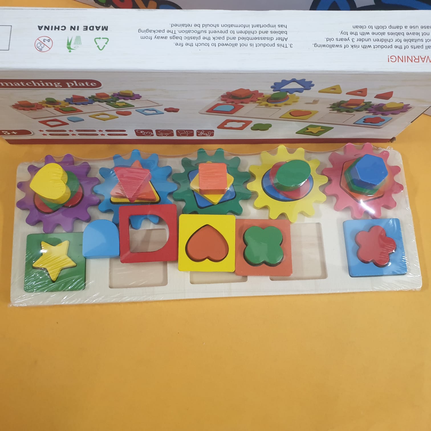 Wooden Montessori 5 Multicolor Shape Matching & Stacking Set