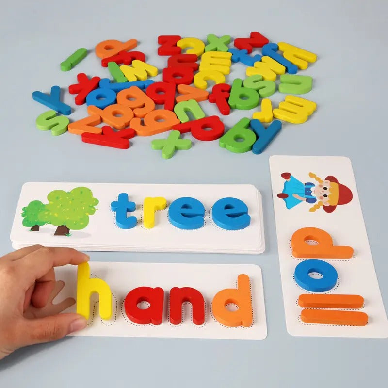 Wooden 2 In 1 Spelling & Mathematics Set With Flash Cards