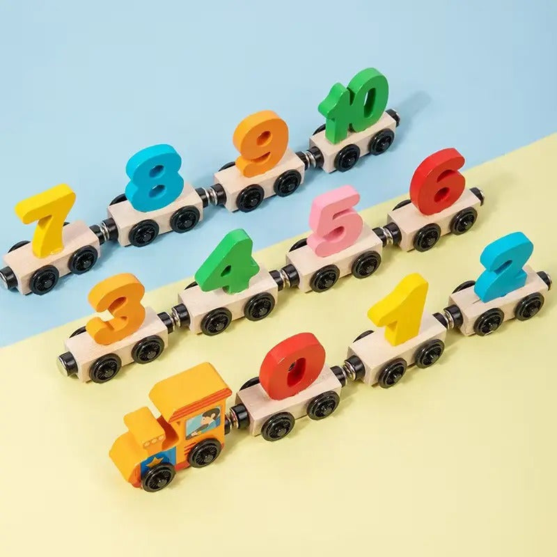 Wooden Magnetic Digital Numbers Sorting Train