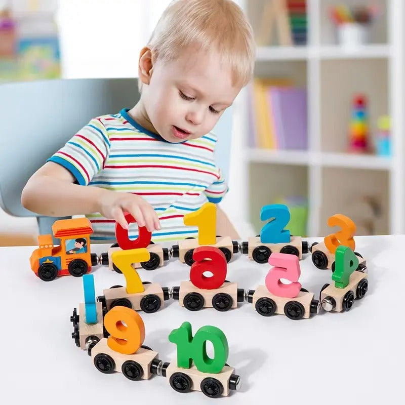 Wooden Magnetic Digital Numbers Sorting Train