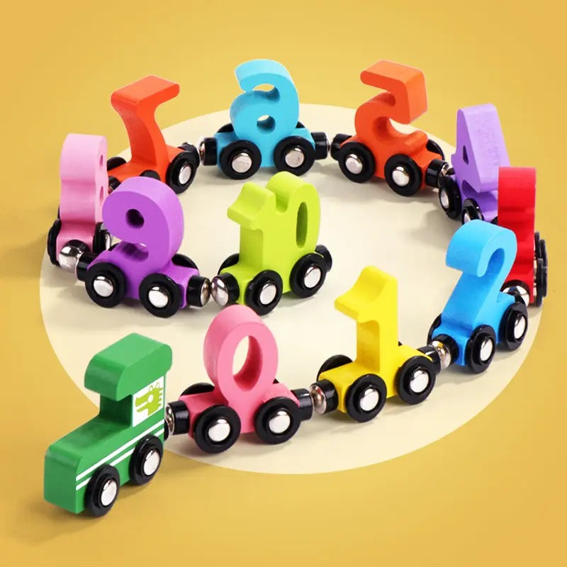 Number Train Sorting Wooden Magnetic Digital Numbers Sorting Train – MGT Toys