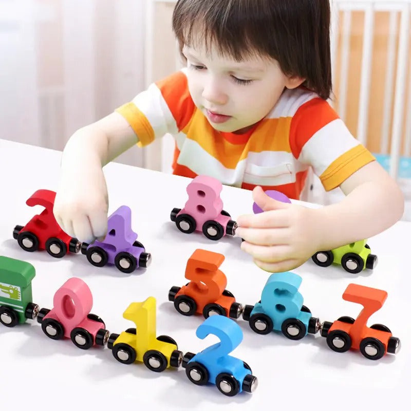 Number Train Sorting Wooden Magnetic Digital Numbers Sorting Train – MGT Toys