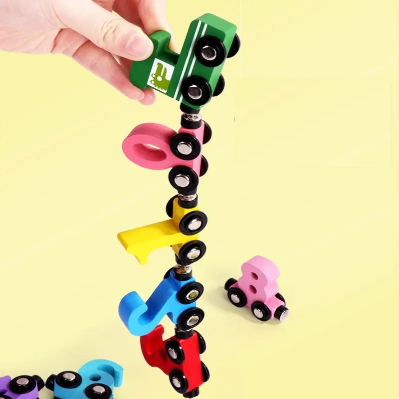 Wooden Magnetic Digital Numbers Sorting Train