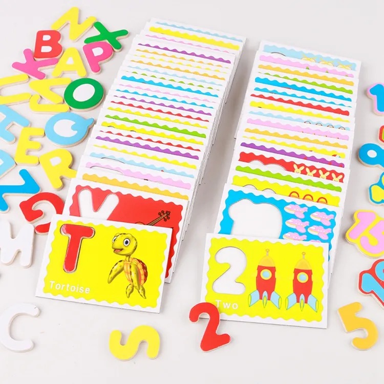 Wooden Digital Alphabets Matching Cards