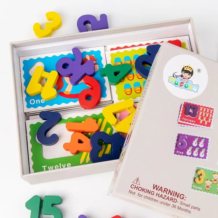 Wooden Digital Alphabets Matching Cards