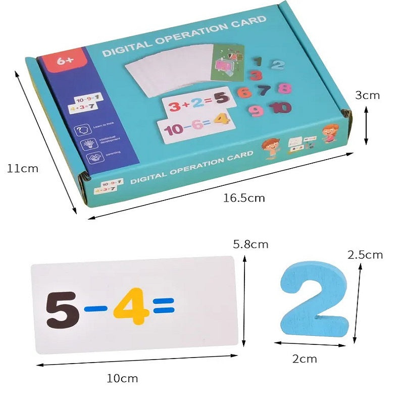 Wooden 1-10 Numbers Digital Operation Cards