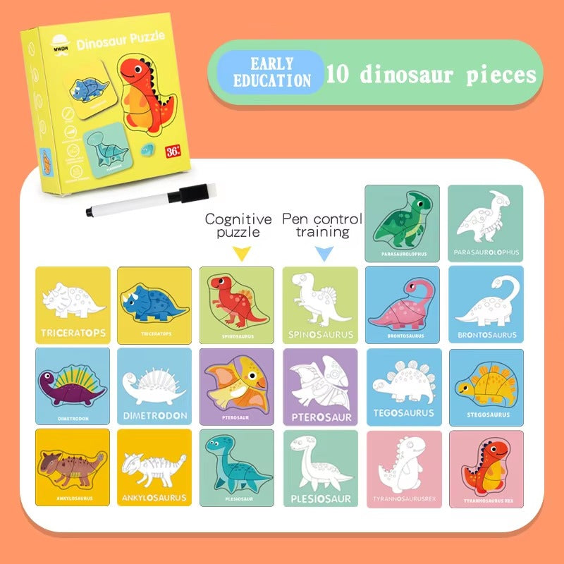 Wooden Multifunctional Animals Puzzle With Sketching Activity