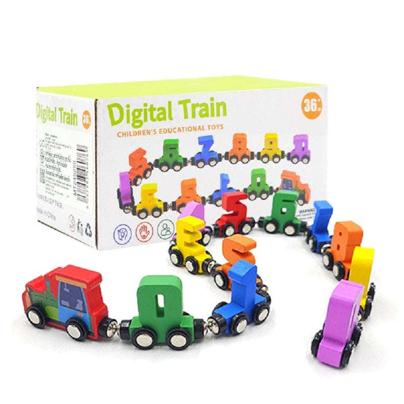 Wooden Magnetic Digital Numbers Sorting Train