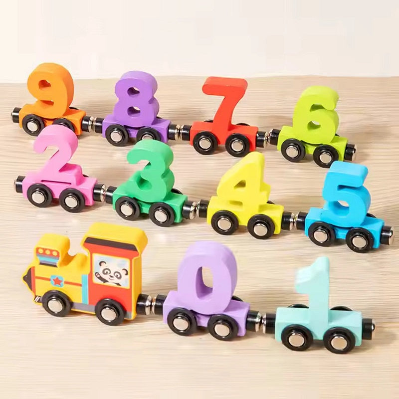 Wooden Magnetic Digital Numbers Sorting Train