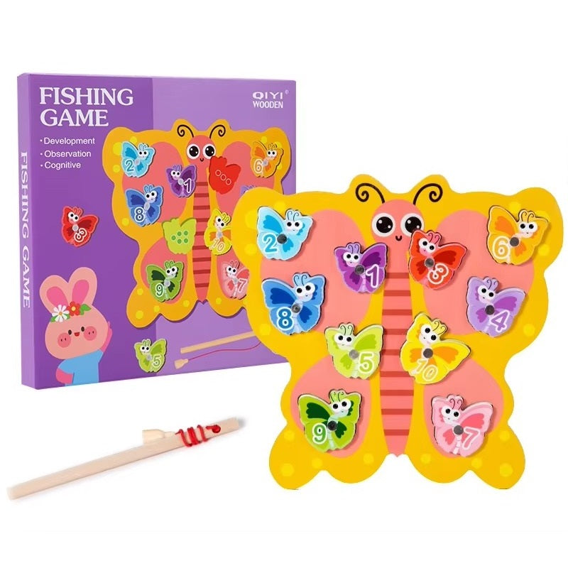 Wooden Magnetic Fishing & Sorting Board Game