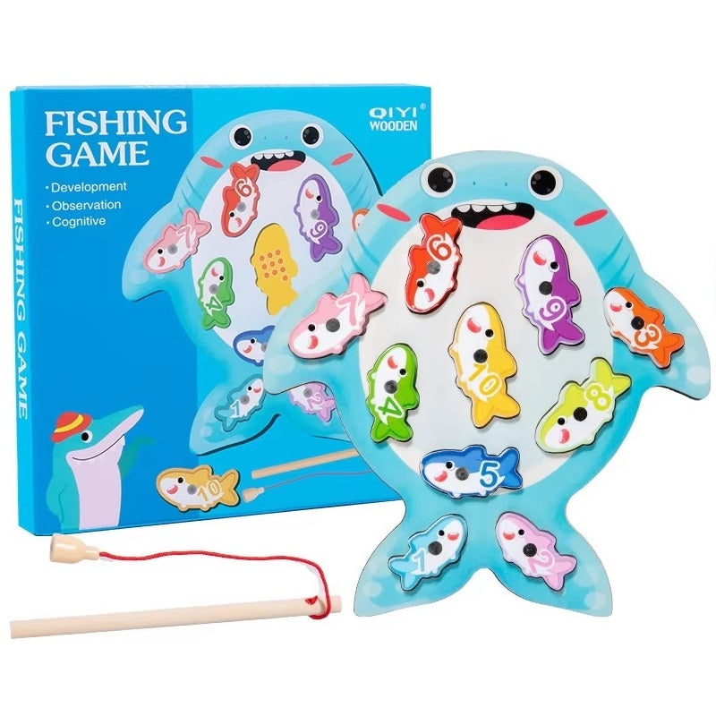 Wooden Magnetic Fishing & Sorting Board Game