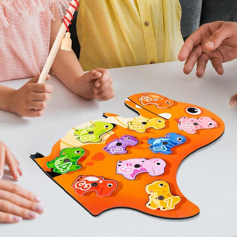 Wooden Magnetic Fishing & Sorting Board Game