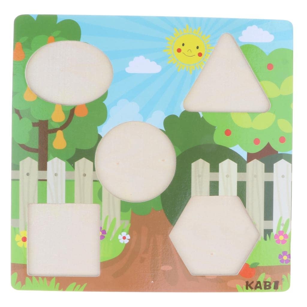 Wooden 3D Fruits With Shapes Puzzle Sorting Board